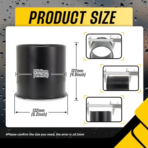 4Pcs 4.9" Stainless Trailer Wheel Center Caps, Matte Black - color: Matte Black, size: 4.9'' Hub 4.8" H