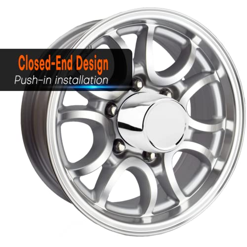 4Pcs 2.64inch Trailer Wheel Center Caps Fit 2.64" Center Bore Truck Trailer RV SUV Wheels Rims, Carbon Steel Silver Hub Covers - color: Chrome Silver, size: 2.64in Hub Hole, 2.40in Tall
