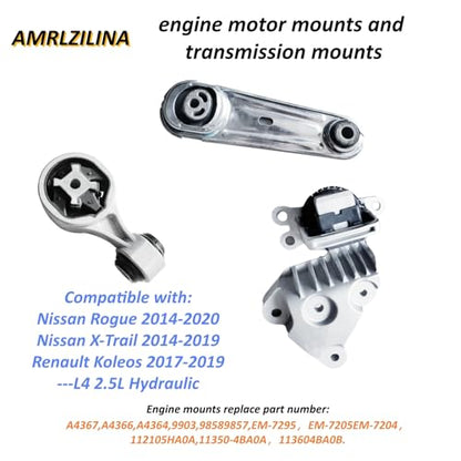 Engine Motor Transmission Mount Kit for Nissan Rogue 2014-2020 - size: Nissan Rogue 2014-2020 Nissan X-Trail 2014-2019