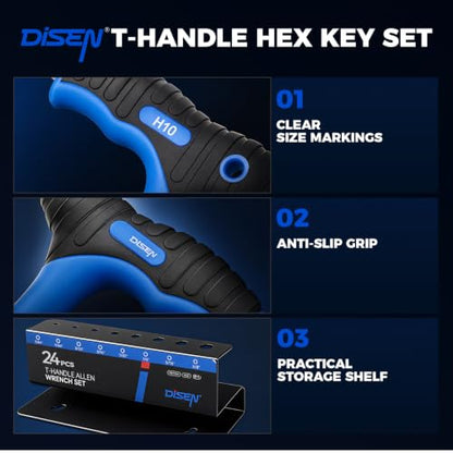 DISEN T-handle Allen Wrench Set 16PCS