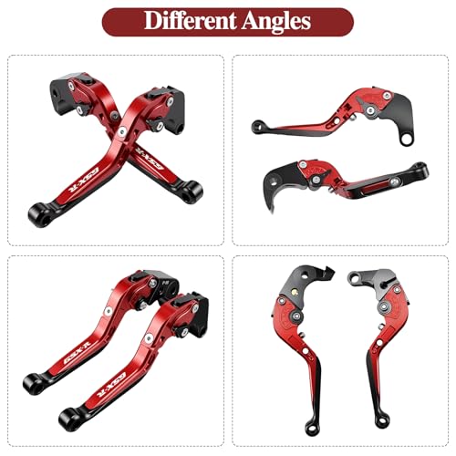 Brake Clutch Lever Set for Suzuki GSX‑R, Adjustable Levers(Red) - color: Red