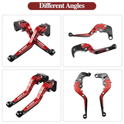 Brake Clutch Lever Set for Suzuki GSX‑R, Adjustable Levers(Red) - color: Red