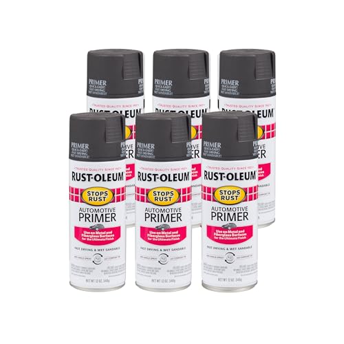 Rust-Oleum Stops Rust Automotive Primer Spray, Flat Dark Gray - color: Flat Dark Gray, size: 12 Ounce (Pack of 6)