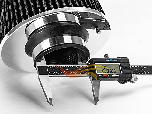 Rtunes Racing 2.5-Inch 63.5mm Washable Dry Clamp-On Cone Air Filter, Black - size: Universal 2.5"