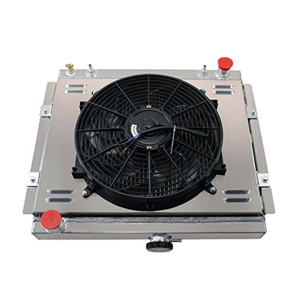 Aluminum Radiator for 1984-1995 Toyota 4Runner Pickup Base Sr5 2.4l L4, 3 Row Core Radiator Shroud 14" Fan Relay