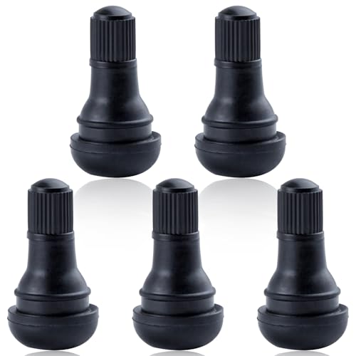 5pcs Tr412 Rubber Snap-In Short Black Tire Valve Stem Tubeless Tire Valve Stems Car Valve Stems