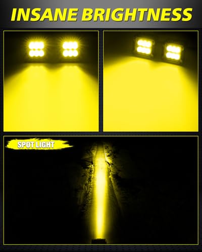 3 Inch Amber LED Pods 120W CREE LED Cubes Offroad Driving Lights - color: Yellow Spot, size: 3 Inch Cube