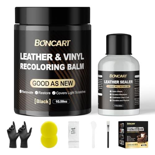 Boncart Black Leather Dye with Satin Leather Sealer - color: Black