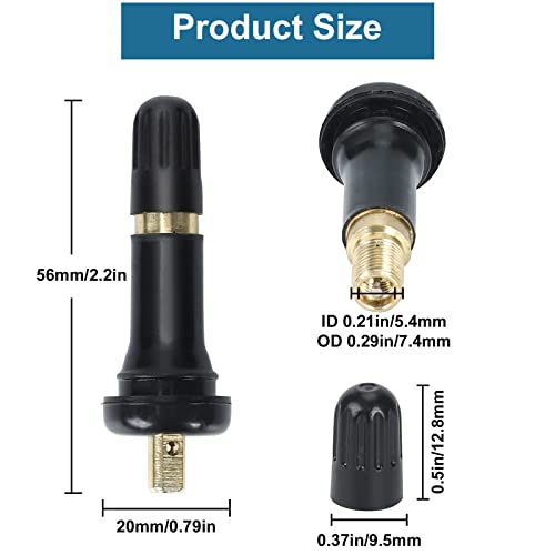 BLACKHORSE-RACING 20PCS TPMS Rubber Snap-in Tire Pressure Sensor Valve Stem - size: TPMS-20pcs