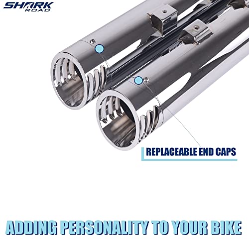 SHARKROAD Exhaust for Kawasaki Vulcan Tourers, Slip-On Pipes for Kawasaki Vulcan Vaquero 1700 and Kawasaki Vulcan Voyager 1700 Touring Models, 20CC