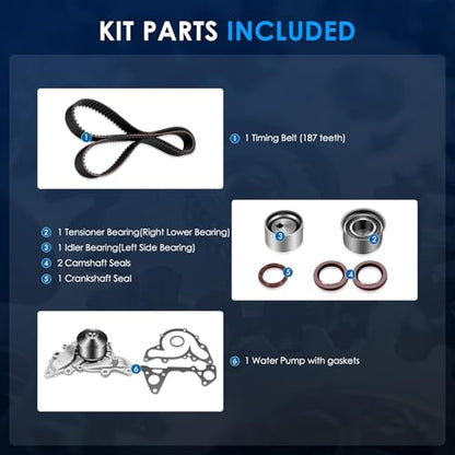 ECCPP Engine Timing Belt Kit with Water Pump Compatible for Chrysler