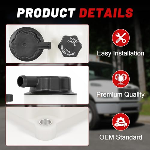 A14-16242-000 Power Steering Fluid Reservoir 4 Quart with Cap & Filter Kit Fit for Freightliner Replaces A14-17941-000 A14-19134-000 Heavy Duty Truck
