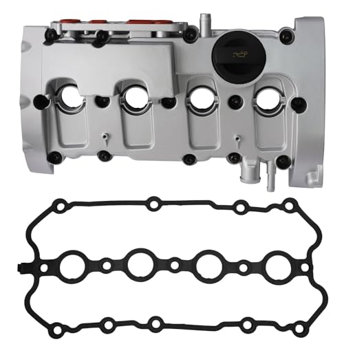 MITZONE Aluminum Valve Cover Compatible with 2005-2009 Audi A4 2005-2009 A4 Quattro Eng Code: BPG BWT L4 2.0L -Gas Replace 06D103469J 06D103469L 06D103469M 06D103469N