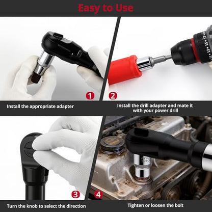 XUNTOP 1/2"Offset Extension Wrench,Impact Ratchet Extender for Tight Spaces - color: Red and Black