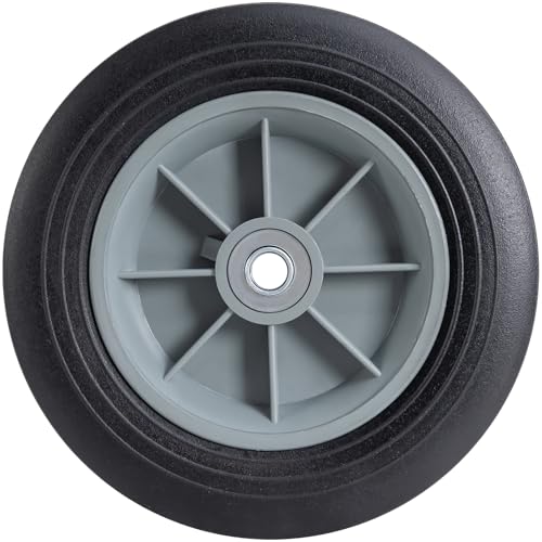 2 Pcs 10 inch Solid Rubber Tires, 10" x 2" Flat Free Tire and Wheel
