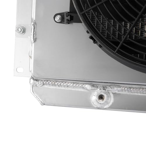 4Row Aluminum Radiator with Shroud Fan for 1960-1984 1983 1982 1978 1976 Toyota Land Cruiser Radiator Pickup FJ40 FJ45 3.9L 4.2L L6 1978 1979 1980