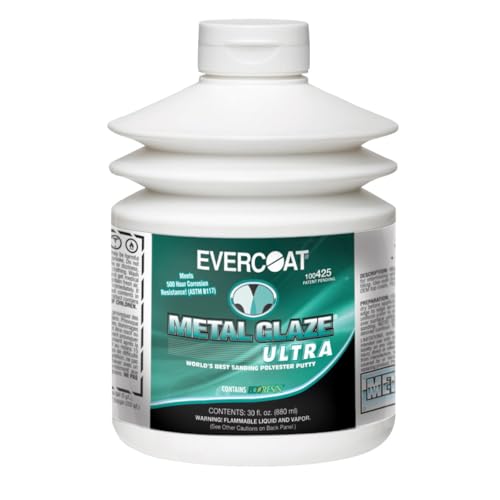 Evercoat Metal Glaze Ultra Polyester Putty for Fiberglass, Aluminum, Steel and More - 30 Fl Oz