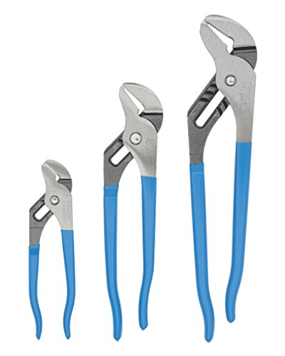 Channellock 3pc Tongue & Groove Pliers Set GS-3 - Laser Heat-Treated Teeth, High Carbon Steel - 6.5", 9.5", 12" - size: 3 Piece Set, 6.5", 9.5", 12"