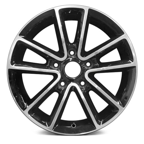 Rim 17x6.5 inch Aluminum Wheel 5 V-Spoke Silver - Factory Restored Compatible With Dodge Grand Caravan 2011-2017 - Exact Fit - Direct Replacement
