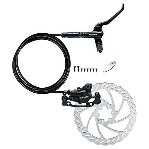 MTB Hydraulic Disc Brakes Set, Mountain Bike Right Rear 1450mm Brake Aluminum Alloy Levers with Calipers PM/is Adapter and 160mm Rotor Fit E-Bike(Pred Bled/Pads Included - color: Hydraulic--Rear+ Rotor