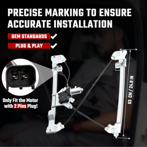 741-428 Front Driver Power Window Regulator with Motor Fit for Ford F150 - size: Front Left, style: 741-428