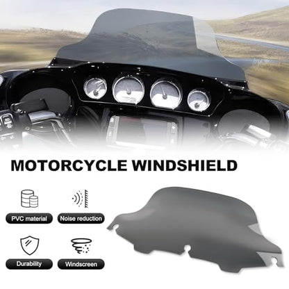 Rich Choices 8" Smoke Motorcycle Black Wave Windshield Windscreen Compatible with 1996-2013 Harley Davidson Street Glide Electra Glide Ultra Classic Touring FLHT FLHTC FLHX Tri Glide - color: Smoke, size: 8inch