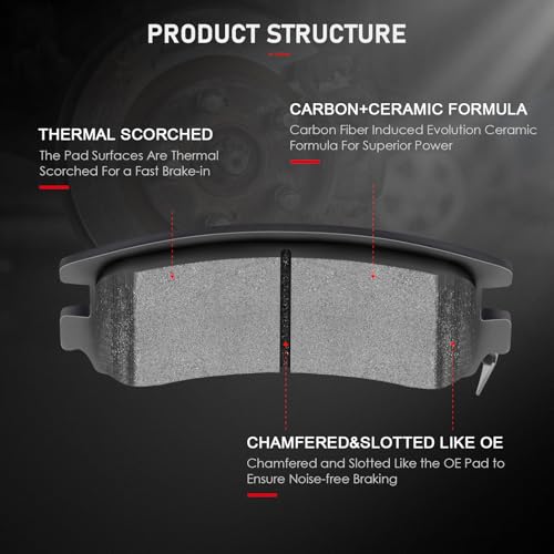 cciyu D698 Rear Ceramic Brake Pads Kits 4pcs - size: Rear[D698]