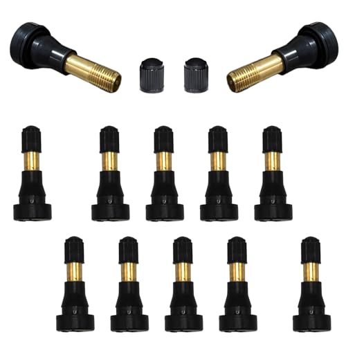 TR600HP Tire Valve Stems,High Pressure Brass Rubber Snap-in Tire Valve Stem for Most Vehicles (12pcs/Pack)