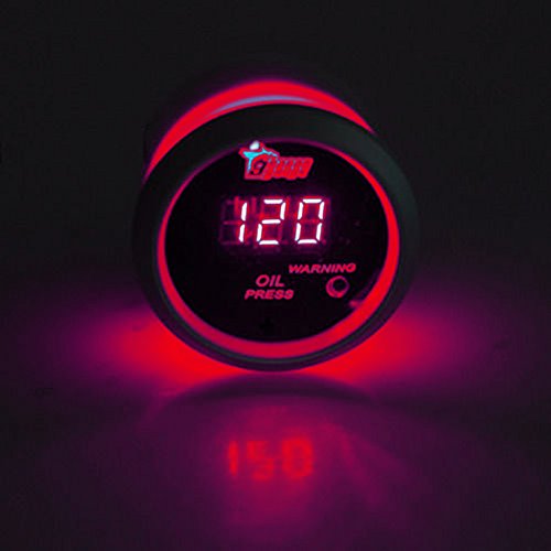 ESUPPORT 자동차 2인치 52mm 디지털 오일 프레스 압력 게이지 미터 키트 레드 LED - color: 오일 프레스 게이지