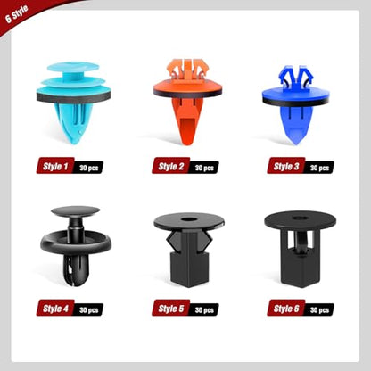 Nilight 181PCS Car Bumper Retainer Clips with Fastener Remover for Lexus Toyota 4Runner Tacoma RAV4 Scion 75495-35010 75397-35010 90189-06065 90189-06013 90189-06028 90467-07201，2 Years Warranty - color: 180Pcs+1tool