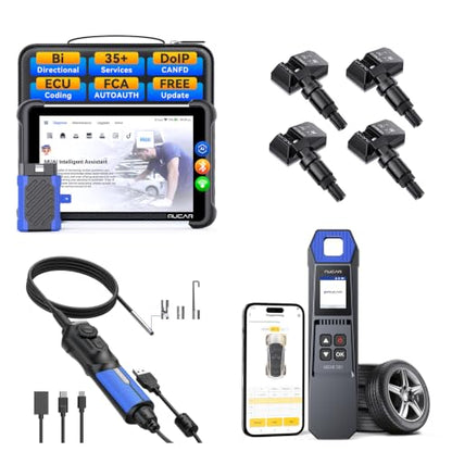 MUCAR 892BT OBD2 Scanner +T261 TPMS Programming Tool +VENU5 Tire Pressure Sensor +E021 USB Endoscope Borescope