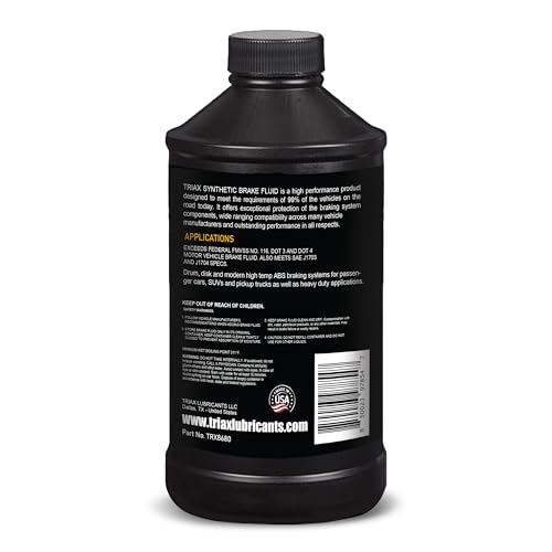 TRIAX Brake Fluid DOT 3&4 - Full Synthetic, High Temp, Heavy Duty, All-Vehicle, Race Ready - European, Asian, & US Vehicles - Resists Brake Fade & Vapor Lock, ABS Traction & Control (12 Quart Pack) - size: 12 Qt Pack