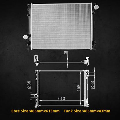 DWVO Complete Radiator Compatible with 09-23 Dodge Chrysler 300 CU13157 - style: 09-21 300