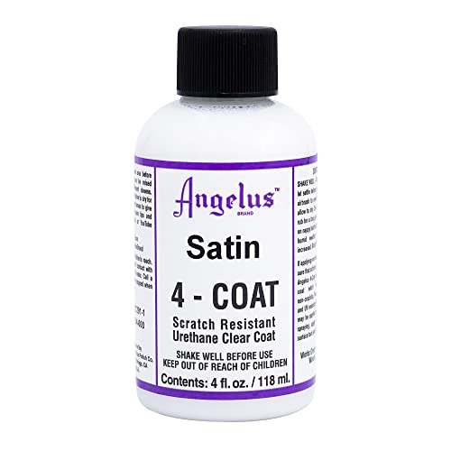 Angelus Satin 4-Coat Scratch-Resistant Leather Sealer – Durable, Flexible, Clear Coat Protection for Leather Shoes, Bags, Jackets & More - Satin Finish - 4 Fl Oz - size: 4 fl oz (Pack of 1), style: Satin