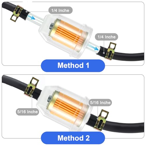 10Pcs 1/4 & 5/16 Inline Fuel Filter w/Magnet for Lawn Mower & Small Engine
