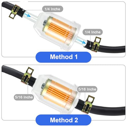 10Pcs 1/4 & 5/16 Inline Fuel Filter w/Magnet for Lawn Mower & Small Engine