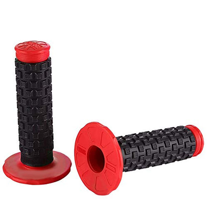 Motorcycle Grips 7/8" Dirt Bike Grip Pillow Top Grips Rubber Anti-Slip Universal Handlebar Racing Grip for Motocross ATV - color: Red