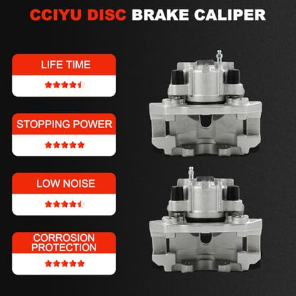 cciyu Rear Left & Right Disc Brake Calipers Assembly 18B4831 18B4830 - size: Rear[18B4831+18B4830]