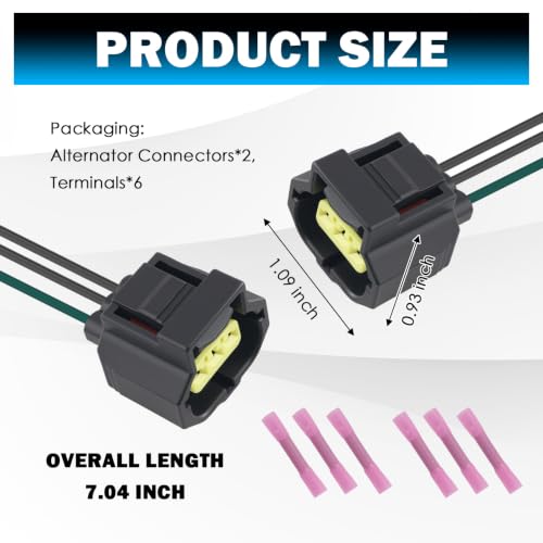2PCS Alternator Connector Harness OEM WPT118 for Car Maintenance