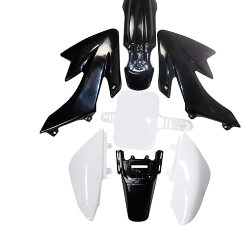 Durable ABS Plastics Kit with High Elasticity Black Tall Seat & Fuel Gas Tank for CRF50F XR50R CRF XR 50 SSR Chinese 110cc 125cc Dirt Pit Bike Body Work Fairing Kit & Bolts (B/W) - color: B/W