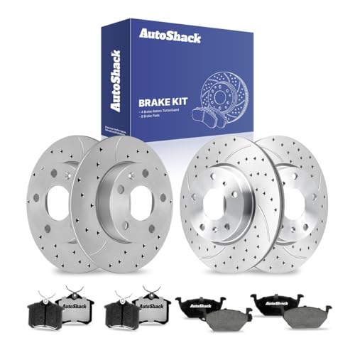 AutoShack Front & Rear Coated Rotors & Ceramic Pads for VW Jetta 2006 - style: TurborGuard & Pad