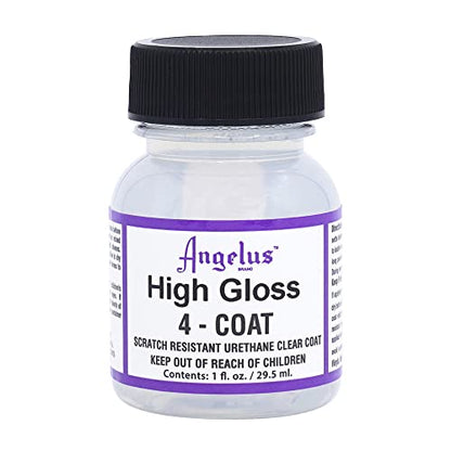 Angelus High Gloss 4-Coat Scratch-Resistant Leather Sealer – Durable, Flexible, Clear Coat Protection for Leather Shoes, Bags, Jackets & More - High Gloss Finish - 1 fl oz
