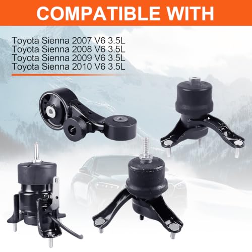 Engine Motor Mount Set & Trans Mount,Replaces A4239HY A62036HY A4207 A4255 - size: Sienna 07-10 3.5L