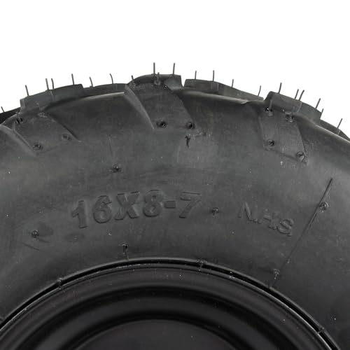 16x8-7 ATV Wheels, 16x8-7 Tubeless Tires for Kazuma Quad ATV Go Kart UTV 150CC Off Road Tyres 4 Holes set of 2