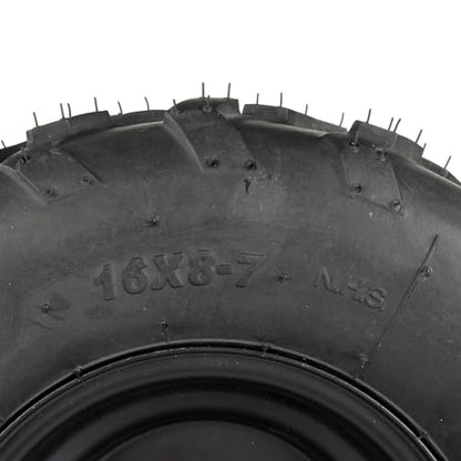 16x8-7 ATV Wheels, 16x8-7 Tubeless Tires for Kazuma Quad ATV Go Kart UTV 150CC Off Road Tyres 4 Holes set of 2