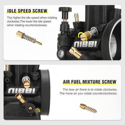 NIBBI Carburetor PWK40 fit Motorcycle Engine with 40mm Carb Jets for DirtBike MiniBike Pit Bike GY6 ATV - size: PWK40MM