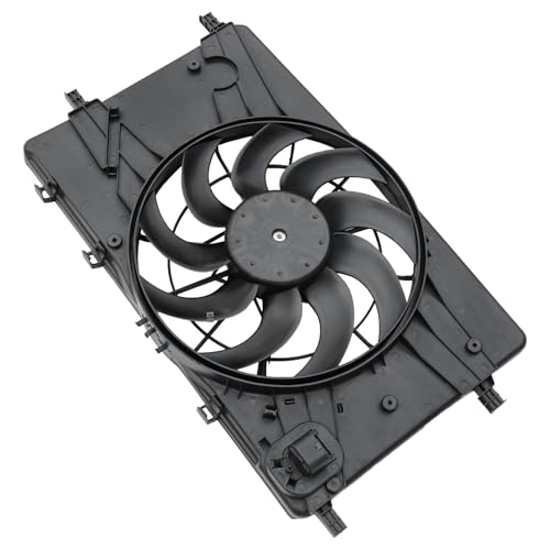 Engine Radiator Cooling Fan Assembly Replacement for Chevy Cruze 2011-2016 Replacement for Buick Verano 2012-2017 Radiator AC Condenser Cooling Fan Replace 13360890 13372154 13289627 13427161 13427160