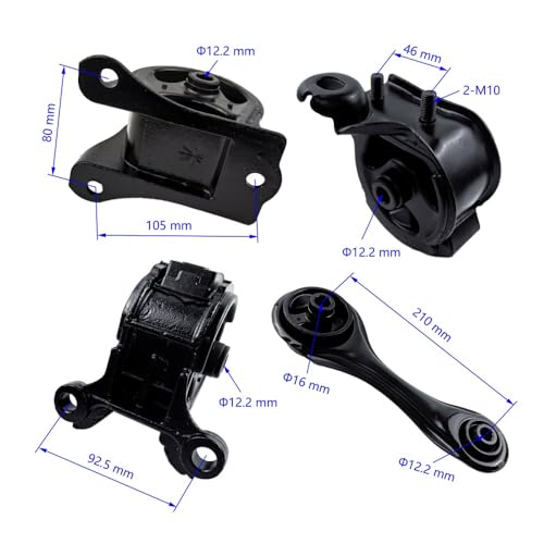 Engine Motor Mount Set Fit for 1990-1993 Honda Accord 2.2L LX DX Manual 4pcs A6512 A4500 A6519 A6509 - size: 1990-1993 Accord 2.2L Manual