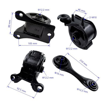 Engine Motor Mount Set Fit for 1990-1993 Honda Accord 2.2L LX DX Manual 4pcs A6512 A4500 A6519 A6509 - size: 1990-1993 Accord 2.2L Manual