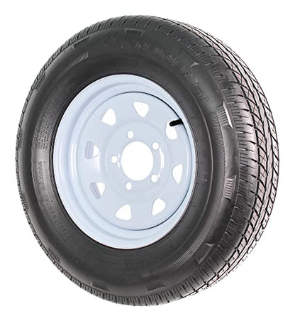 eCustomrim Radial Trailer Tire Rim Assembly ST175/80R13 5 Lug White LRC
